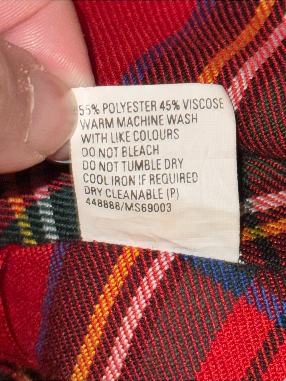 Vintage 90s MISS SHOP Red Royal Stewart Tartan Pleated Mini Skirt Sz 14 Y2K⁠ - Picture 3 of 8